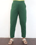 Plain Green Cotton Formal Fit Pant