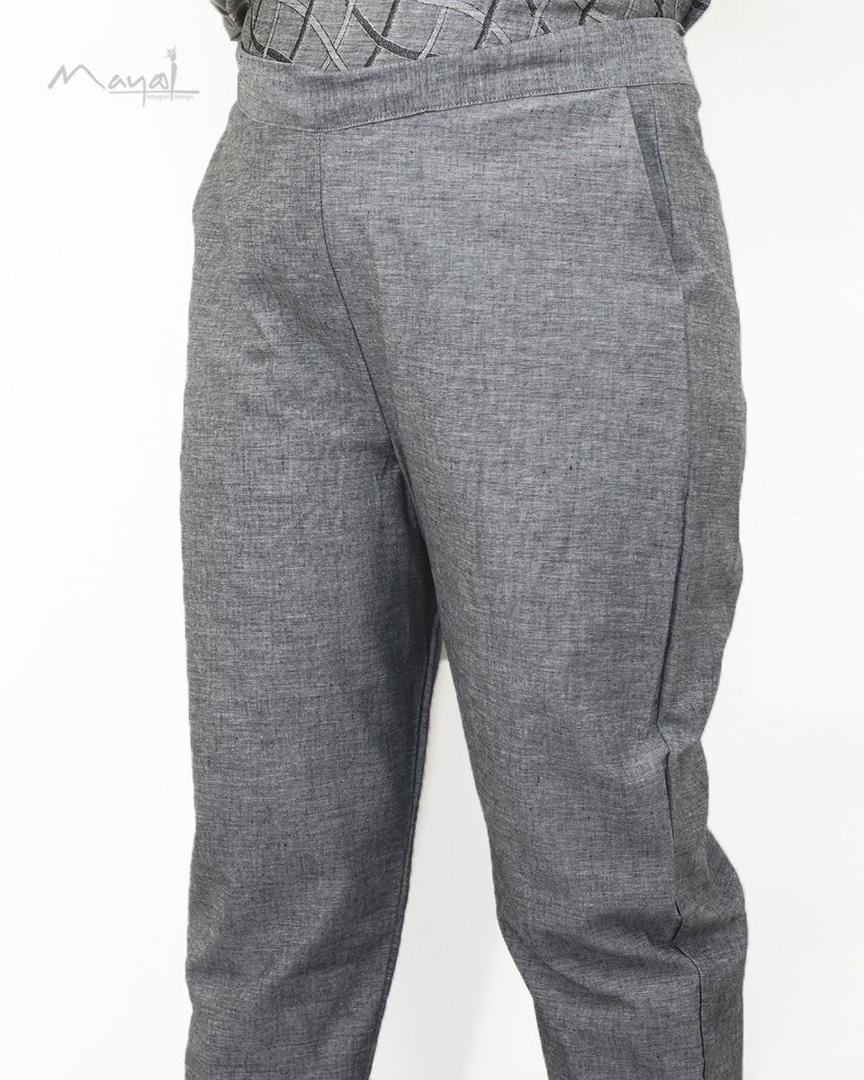 Light Grey Jacquard Cotton Kurta