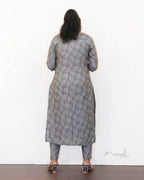 Light Grey Jacquard Cotton Kurta
