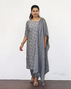 Light Grey Jacquard Cotton Kurta