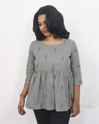 Oslo Grey Peplum Top