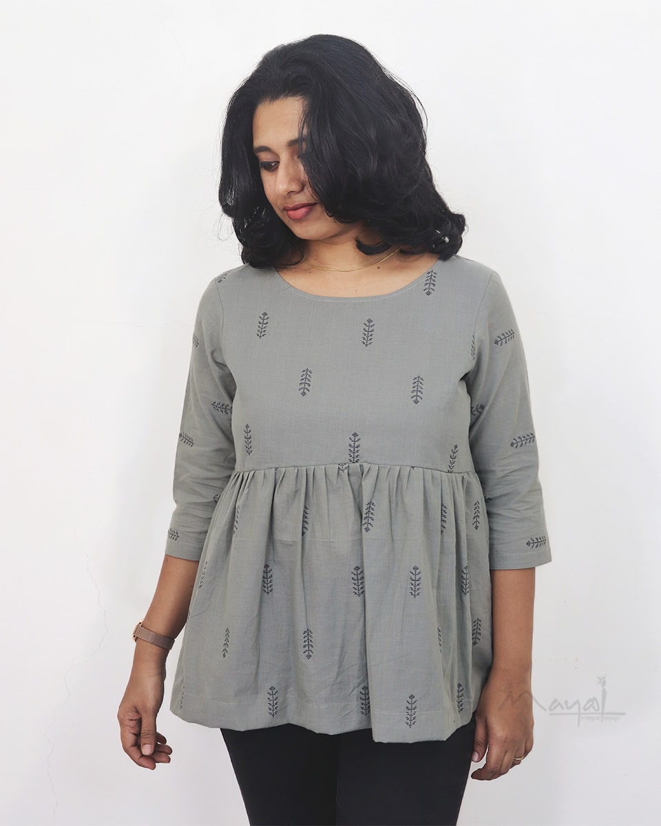 Oslo Grey Peplum Top