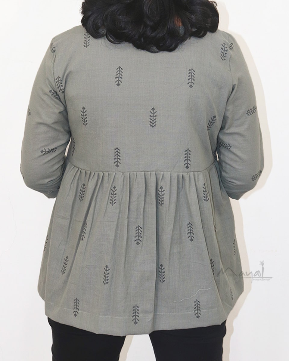 Oslo Grey Peplum Top