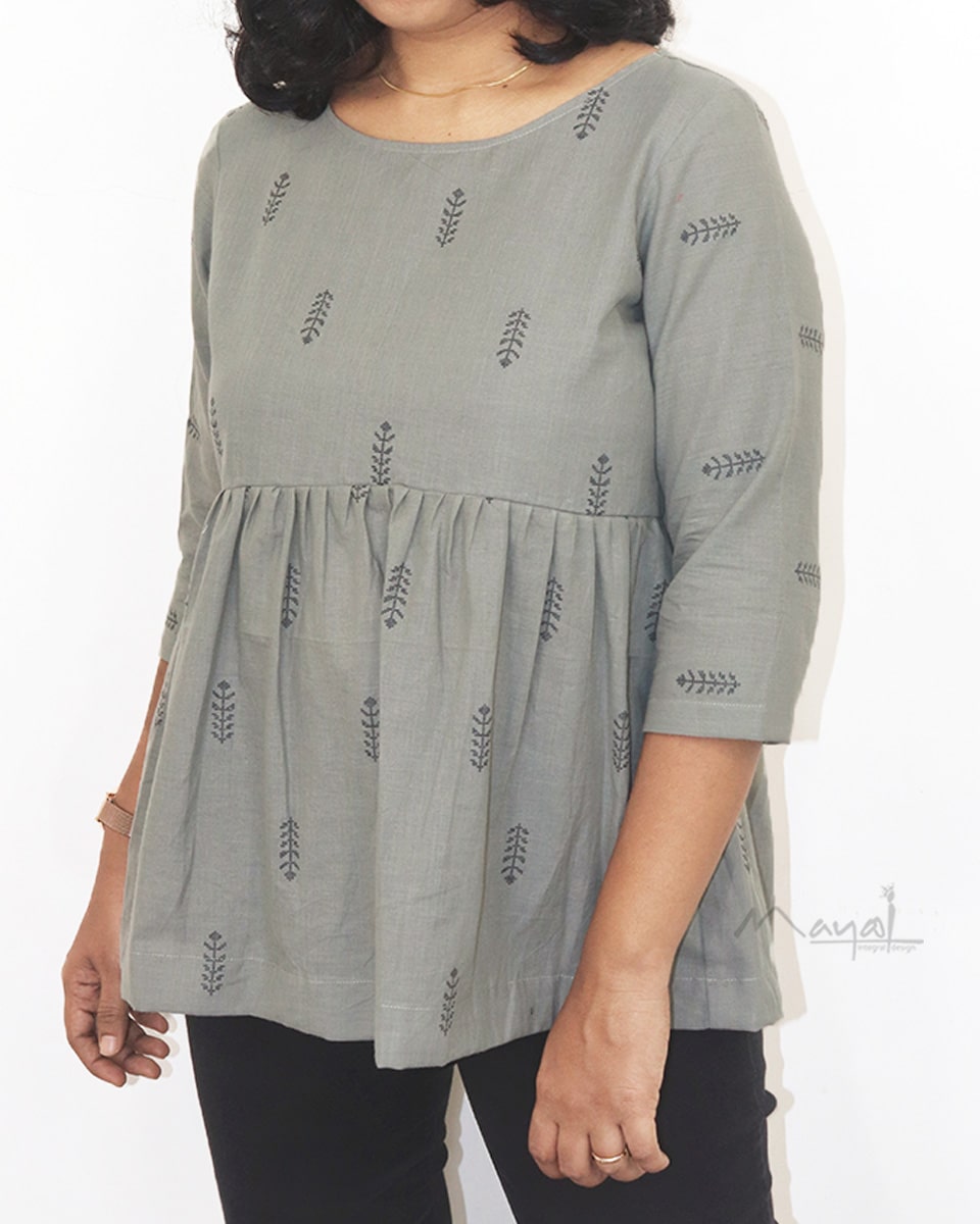 Oslo Grey Peplum Top