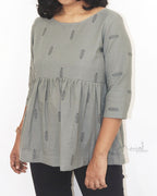 Oslo Grey Peplum Top