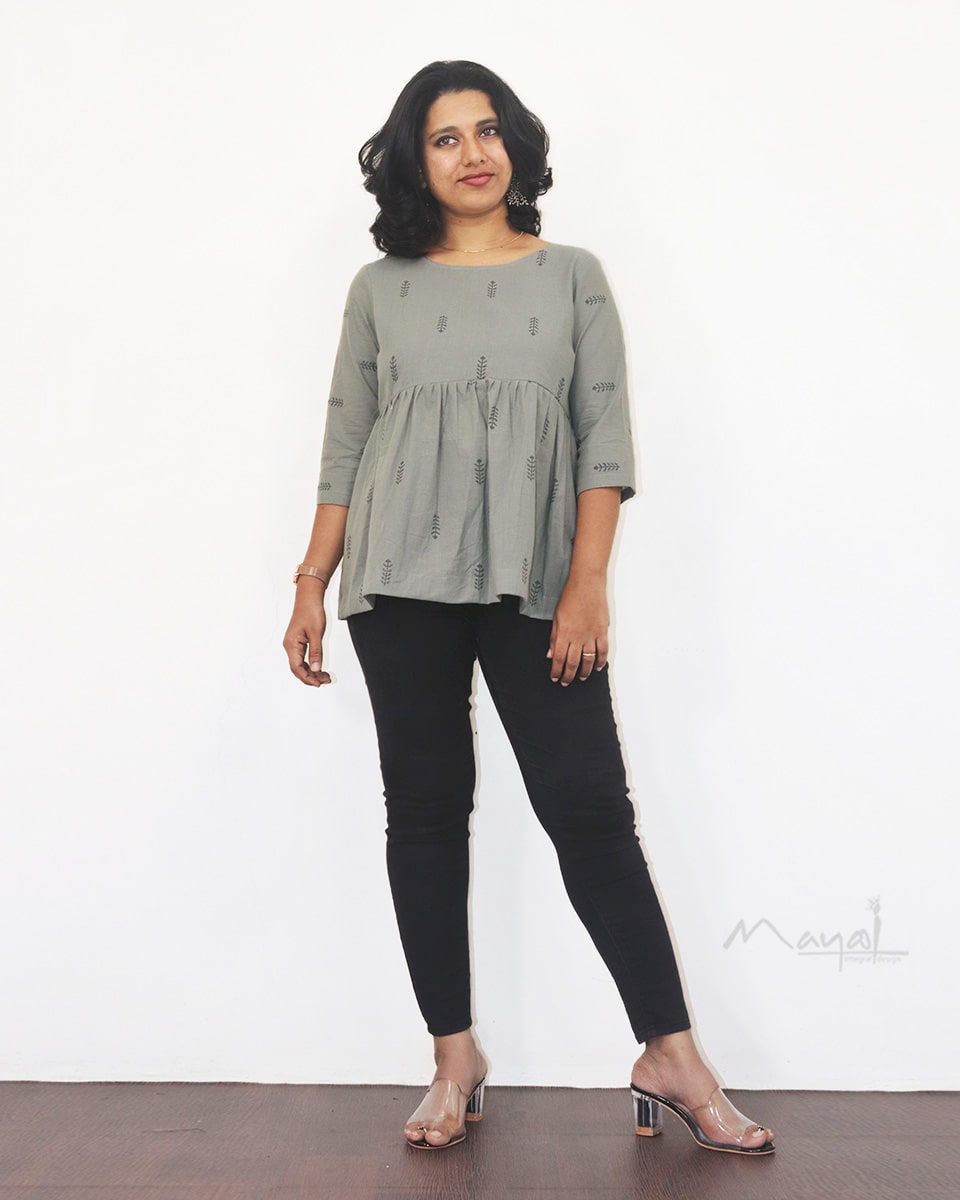 Oslo Grey Peplum Top
