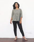 Oslo Grey Peplum Top