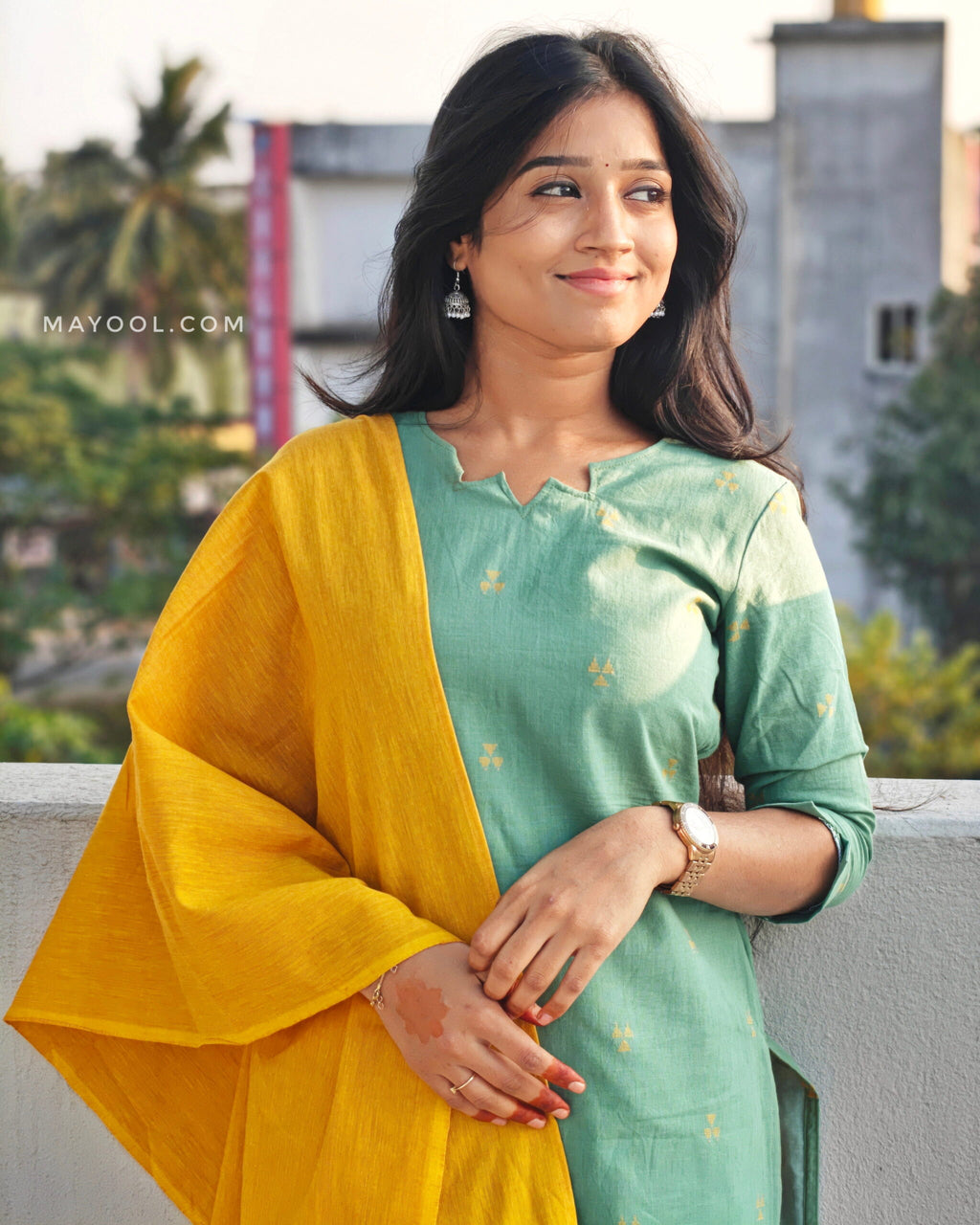 Ocean Green Cotton Kurta