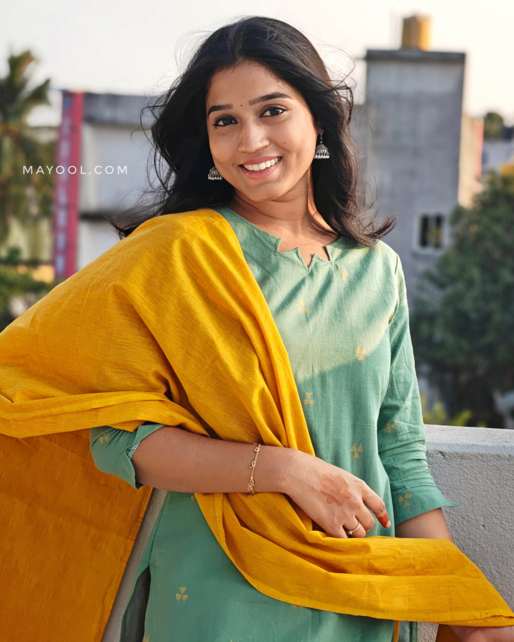 Ocean Green Cotton Kurta