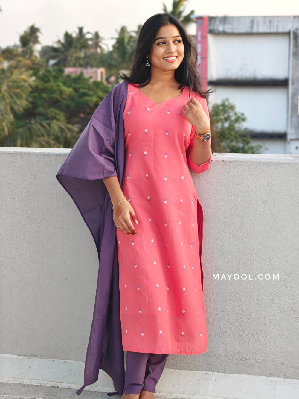 Georgia Peach Cotton Kurta
