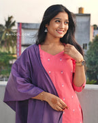 Georgia Peach Cotton Kurta