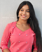 Georgia Peach Cotton Kurta