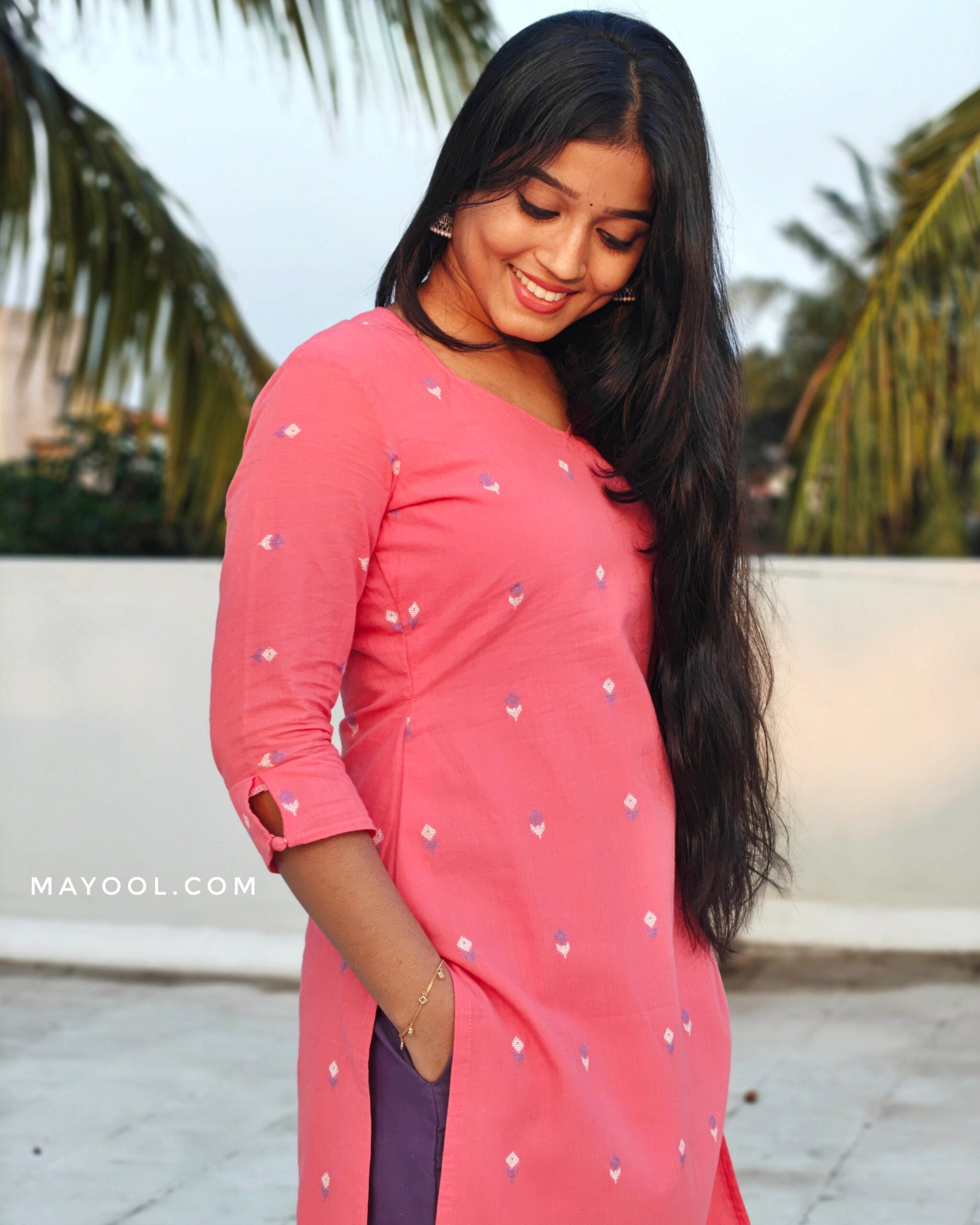 Georgia Peach Cotton Kurta