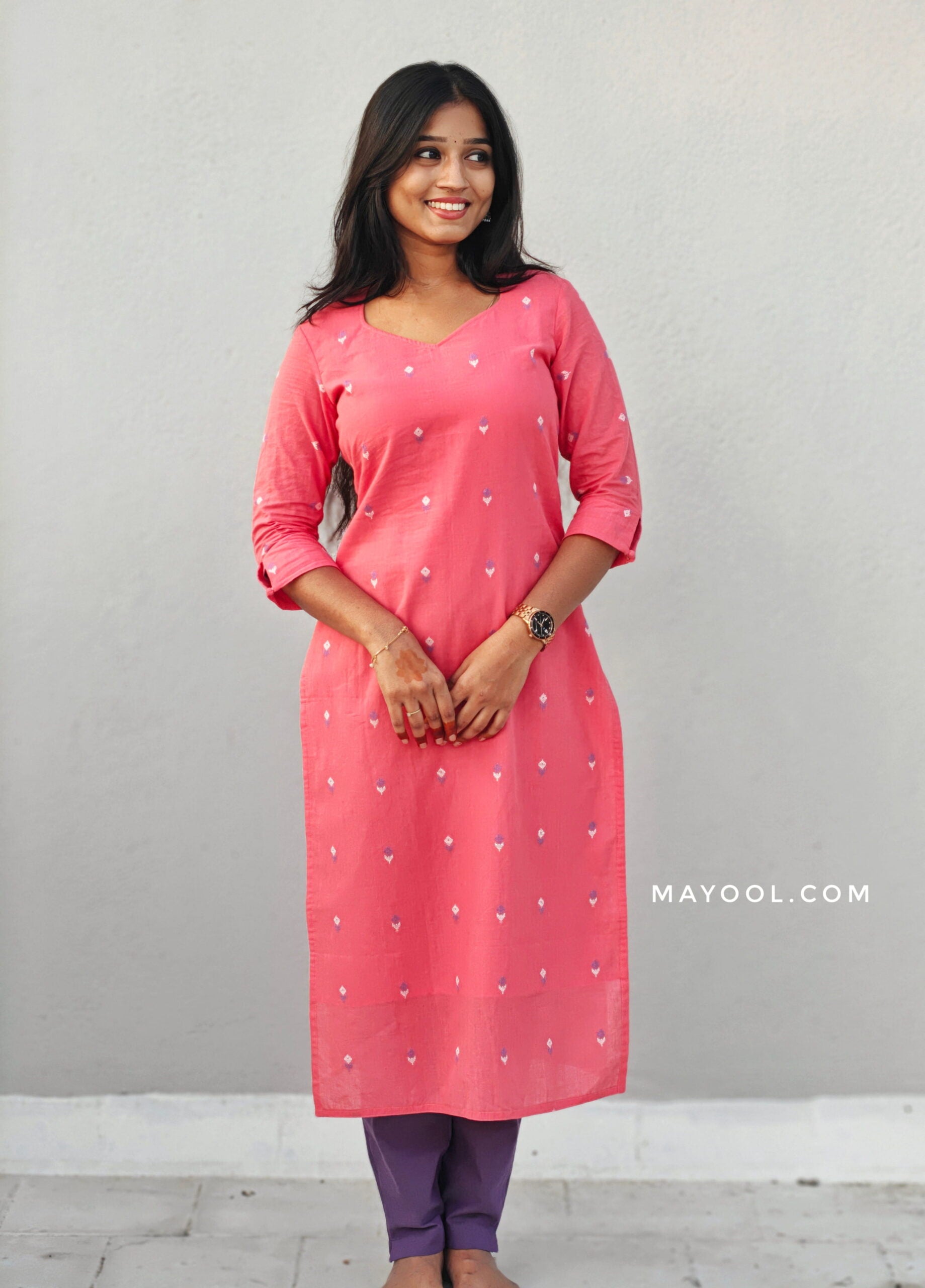 Georgia Peach Cotton Kurta