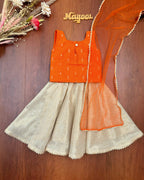 Pumpkin Orange Silk Cotton Kids Set