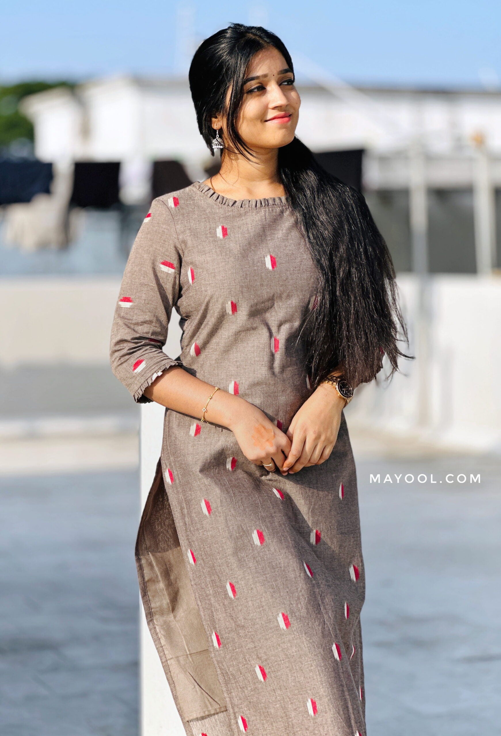 Mouse Grey Cotton Kurta