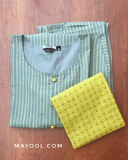 Powder Blue Stripe Cotton Kurta