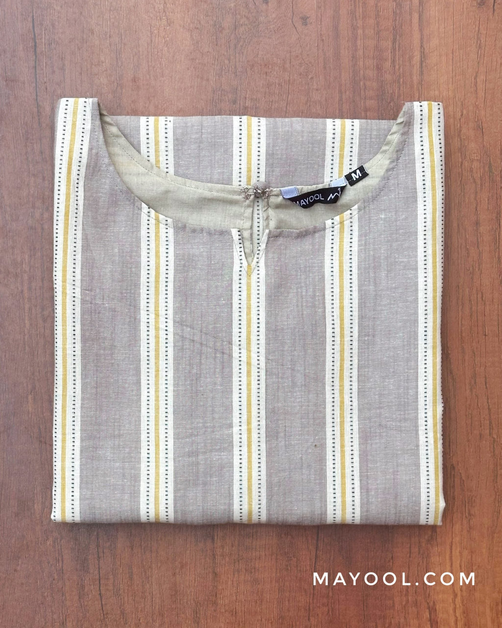 Matte Grey Stripe Cotton Kurta