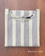 Matte Grey Stripe Cotton Kurta