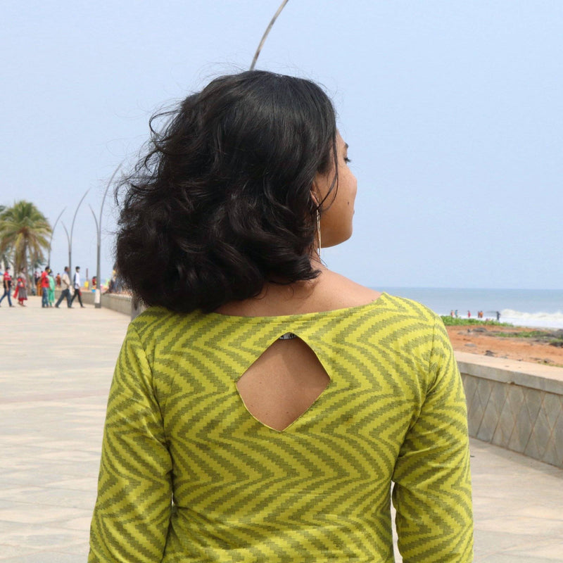 Light Green Self-Design Jacquard Cotton Kurta