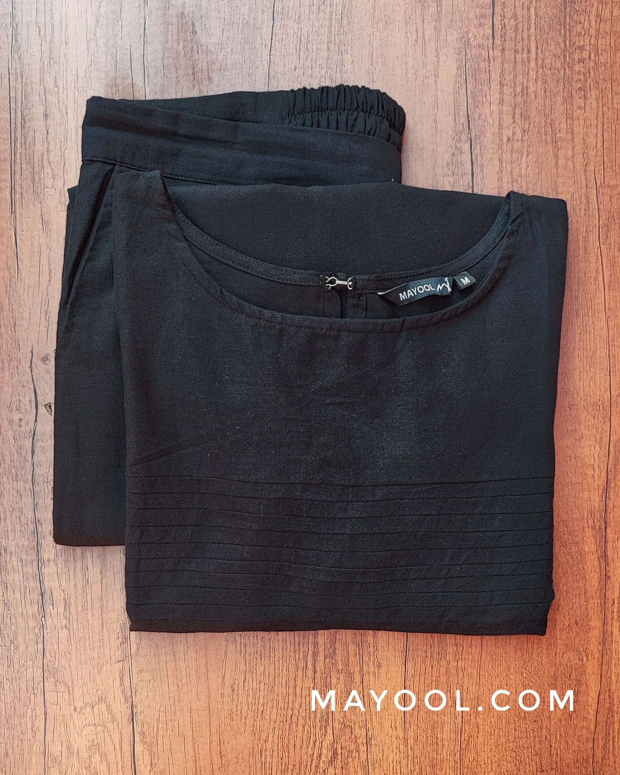 Black Cotton Kurta