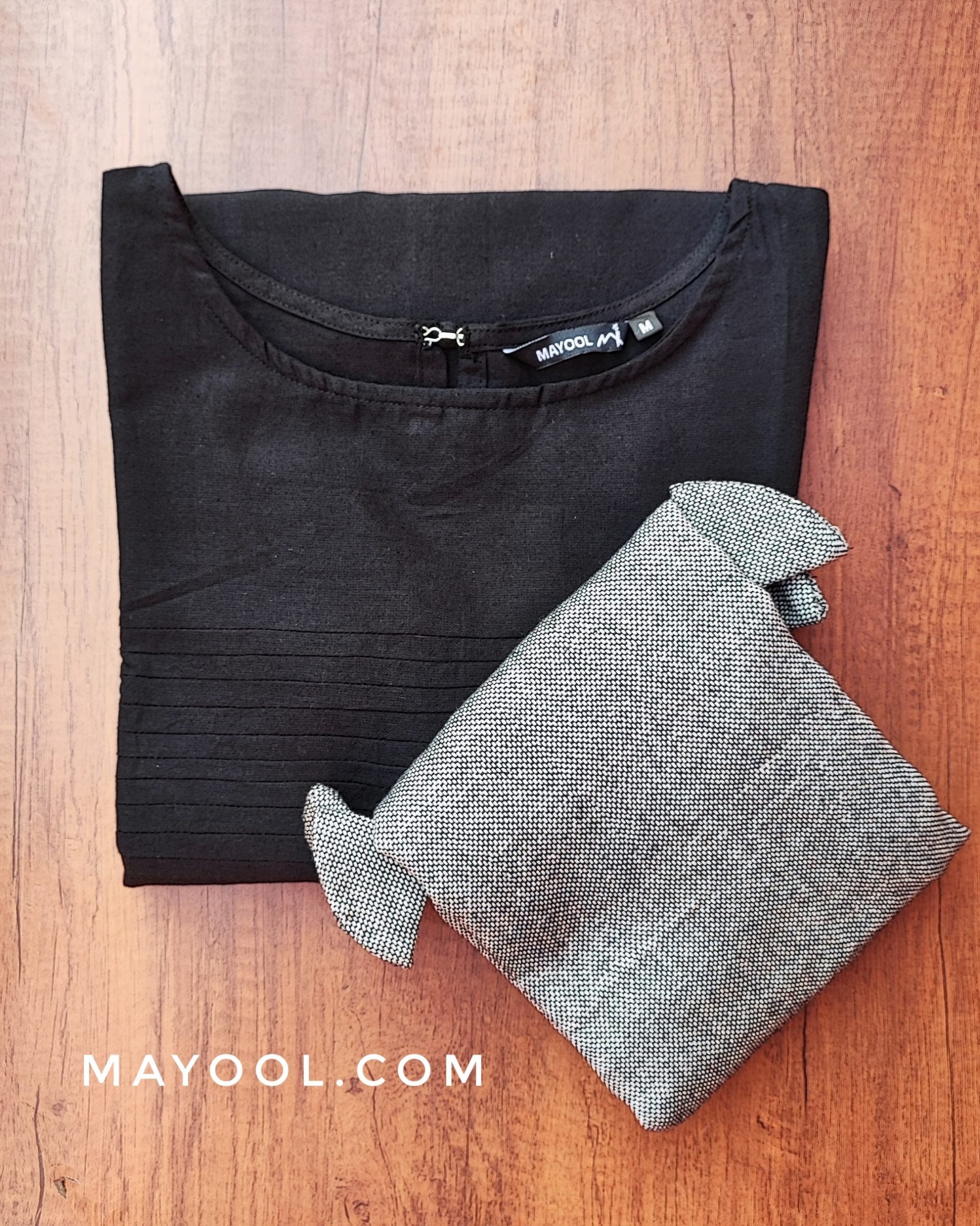 Black Cotton Kurta