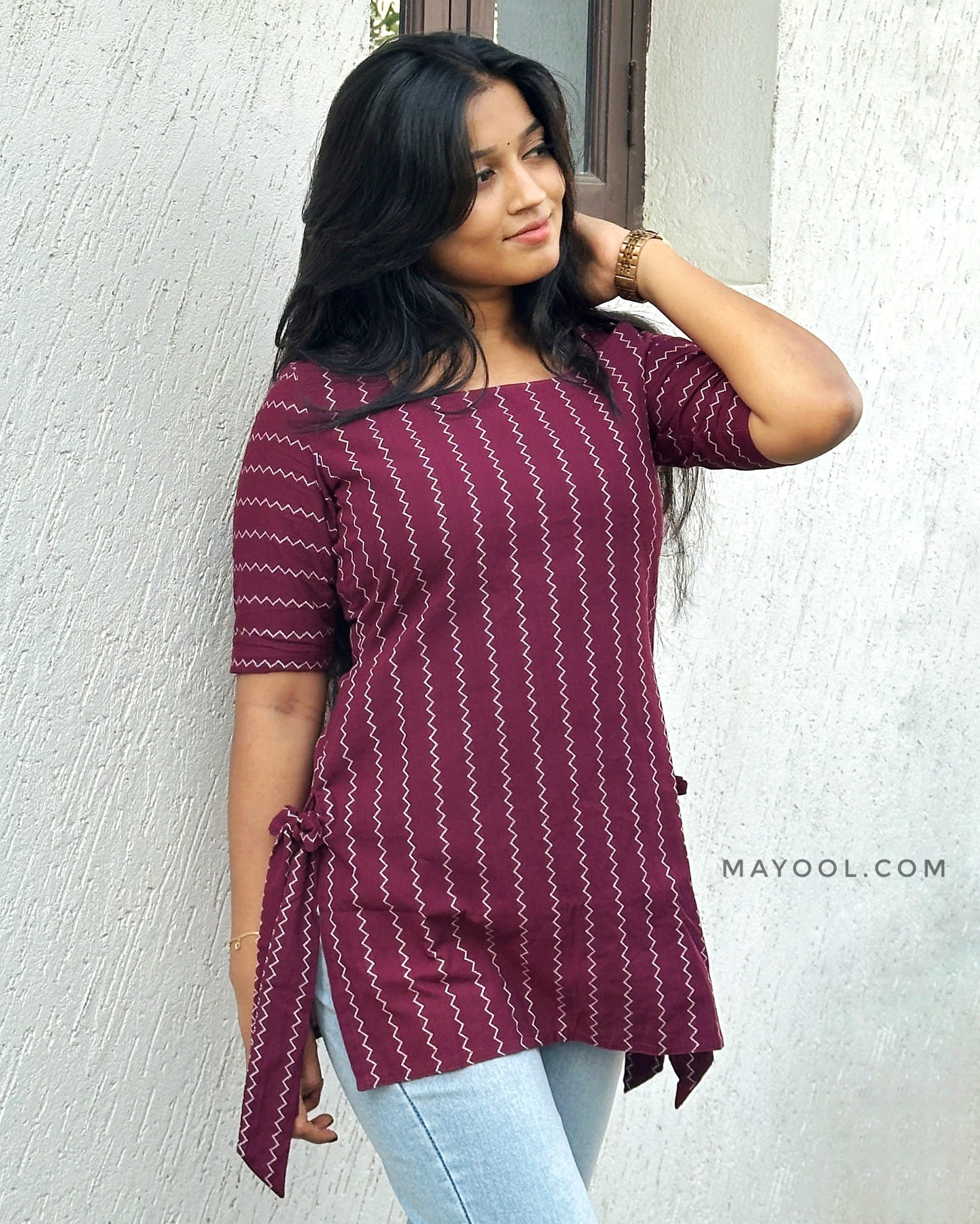 Wine Purple Short Kurta
