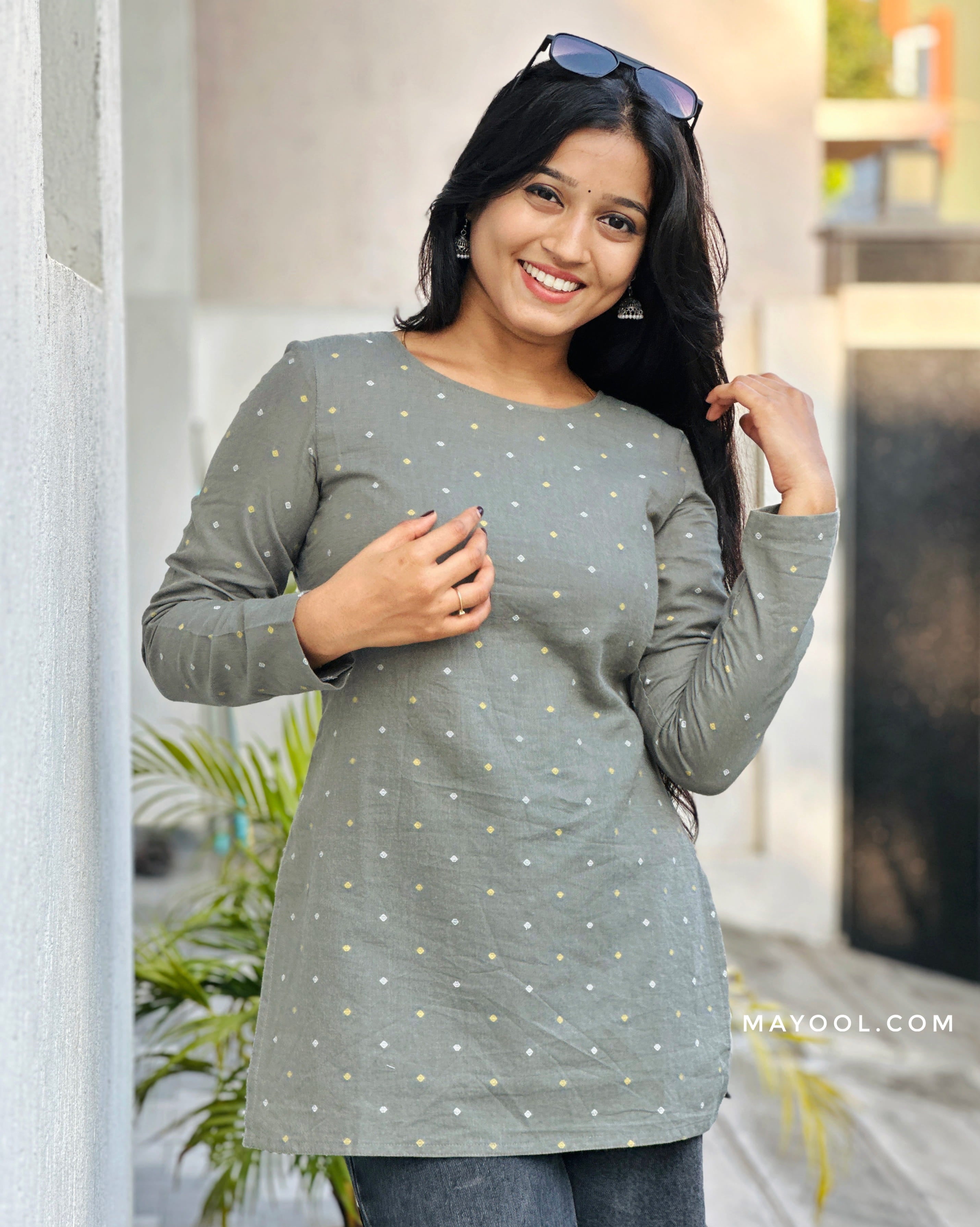 Lichen Green Short Kurta