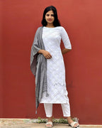 Pure White Pintuck Cotton Kurta