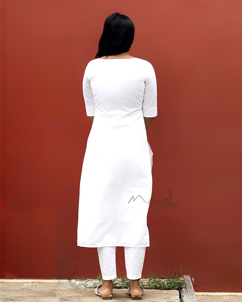 Pure White Pintuck Cotton Kurta