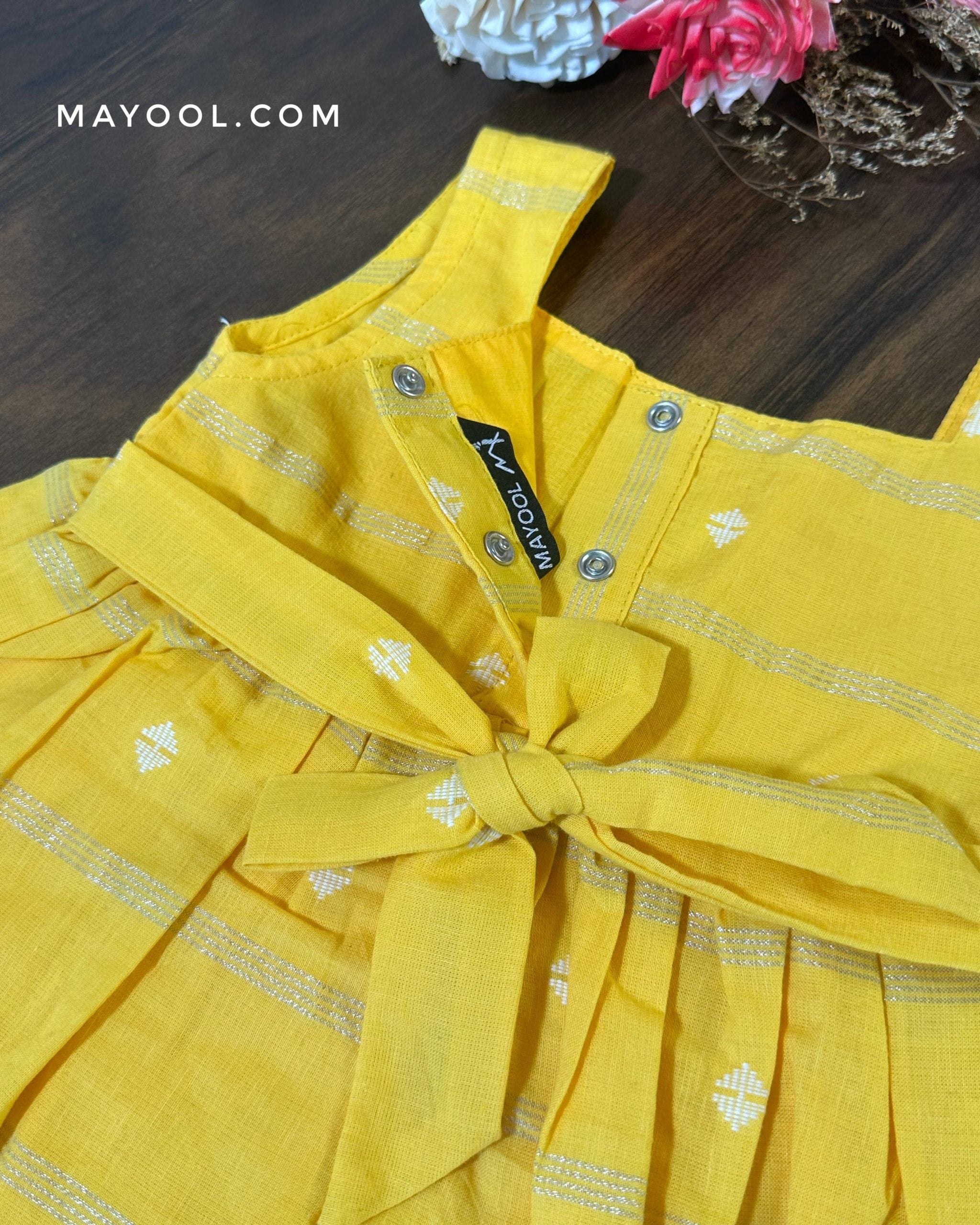 Canary Yellow Cotton Kids Frock