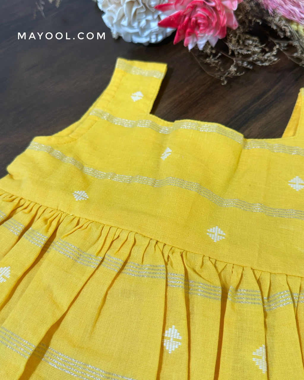 Canary Yellow Cotton Kids Frock