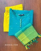Blue Lagoon Cotton Kurta