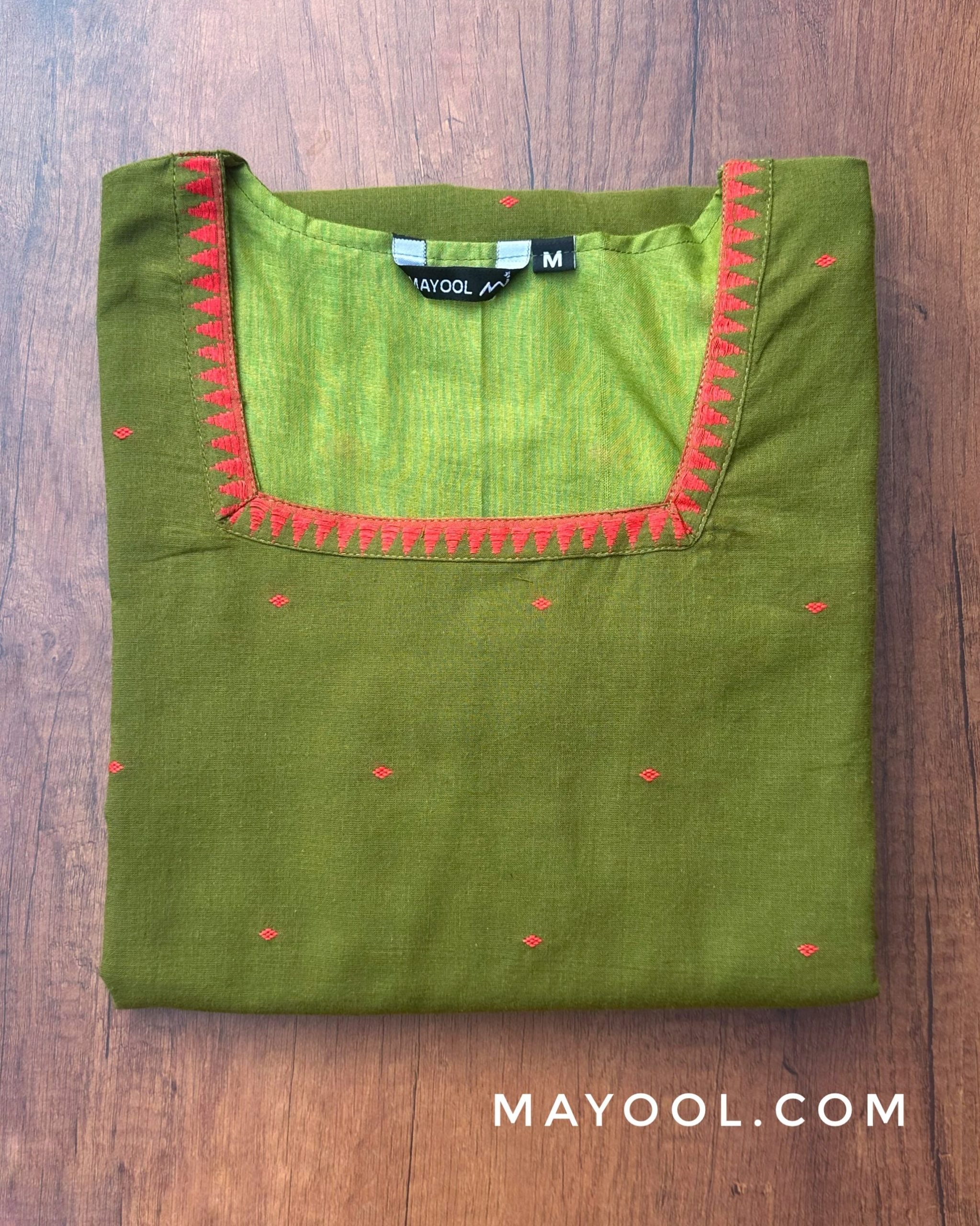 Olive Green Cotton Kurta