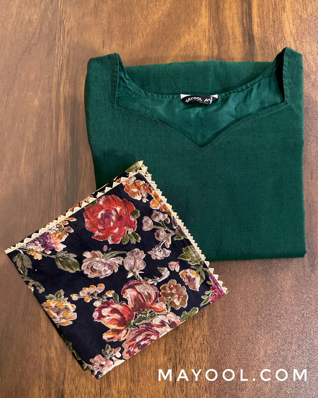 Green Solid Silk Cotton Kurta