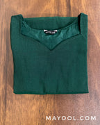 Green Solid Silk Cotton Kurta