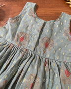Tea Green Printed Kids Frock