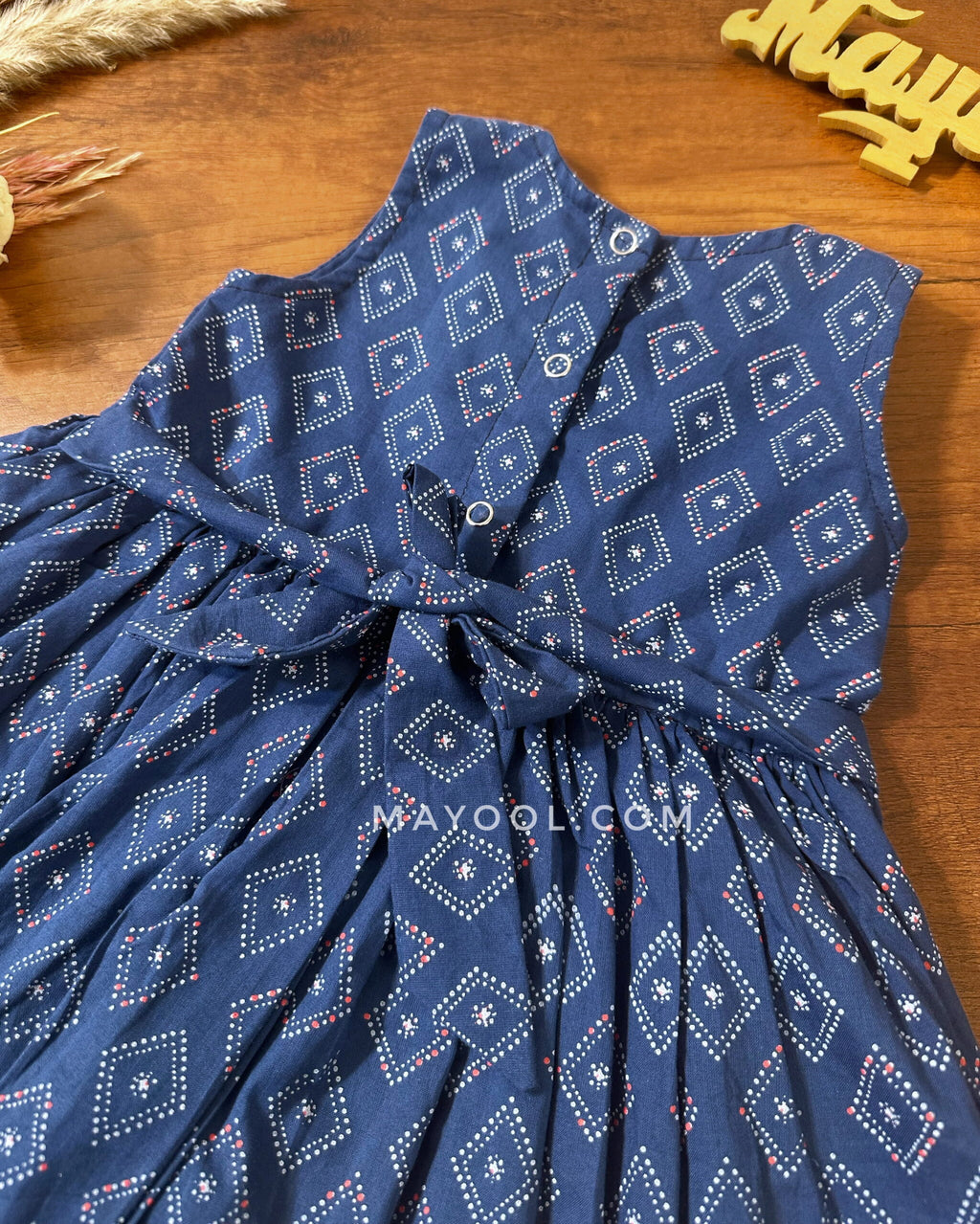 Cobalt Blue Printed Kids Frock