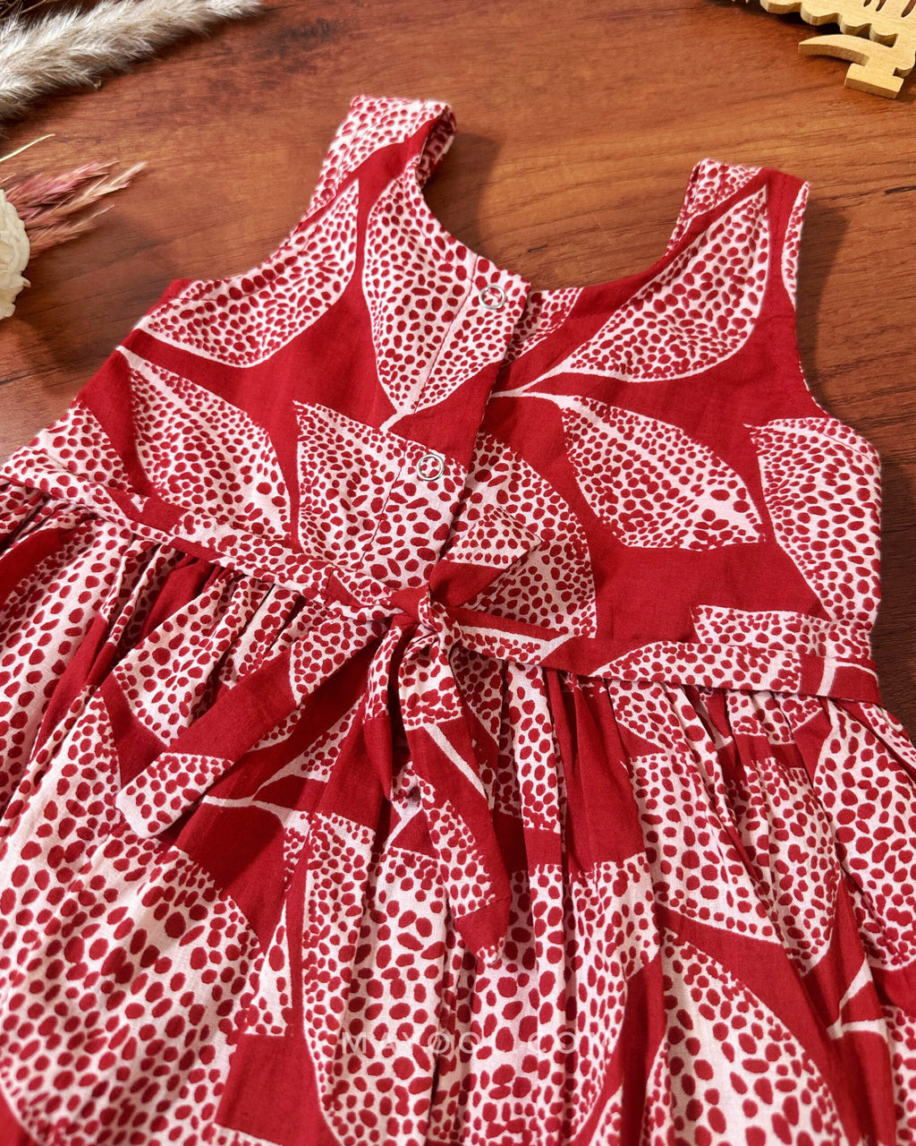 Red Printed Kids Frock