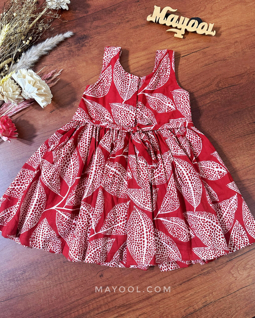 Red Printed Kids Frock