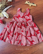 Red Printed Kids Frock