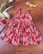 Red Printed Kids Frock