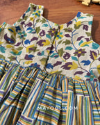 Sandal Stripe Kalamkari Kids Frock