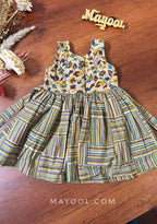 Sandal Stripe Kalamkari Kids Frock