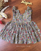 Grey Kalamkari Kids Frock