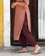 Russet Brown Texture Pattern Cotton Kurta