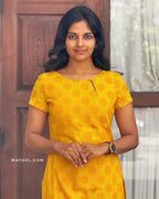Sunflower Yellow Jacquard Cotton Kurta