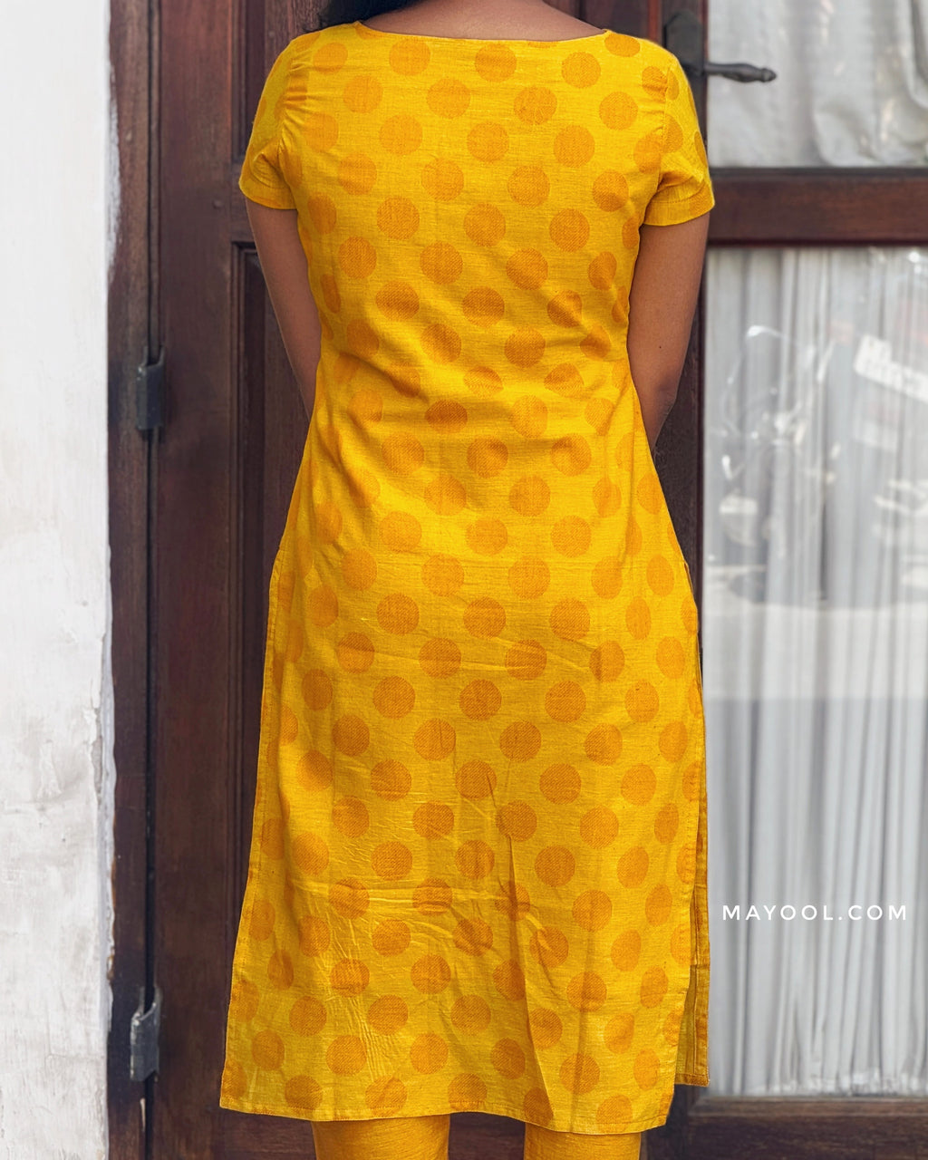 Sunflower Yellow Jacquard Cotton Kurta