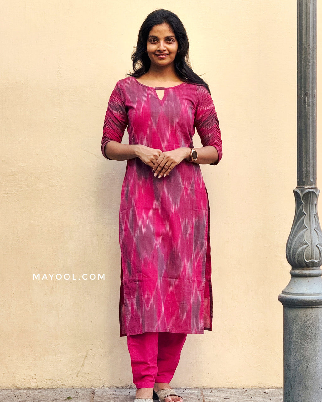 Ruby Pink Cotton Kurta