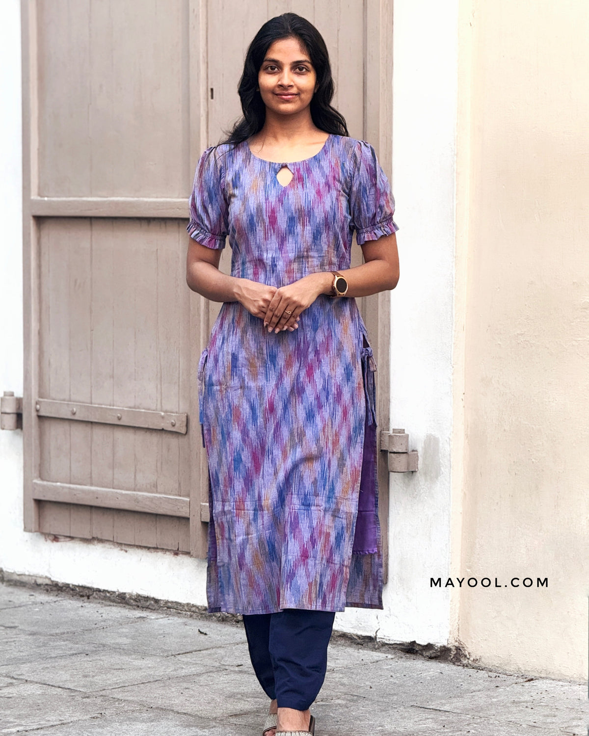 Lavender Blue Cotton Kurta